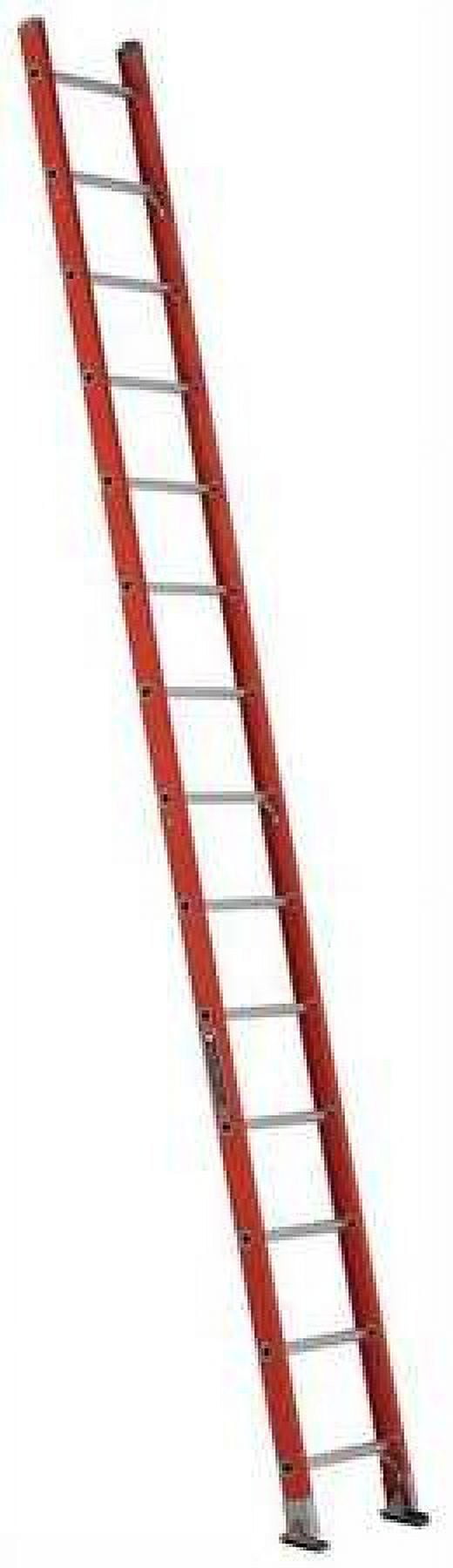 Louisville Fiberglass Straight Ladder, 14 ft. Ladder Height, 17" Overall Width, 300 lb. Load Capacity - FE3114