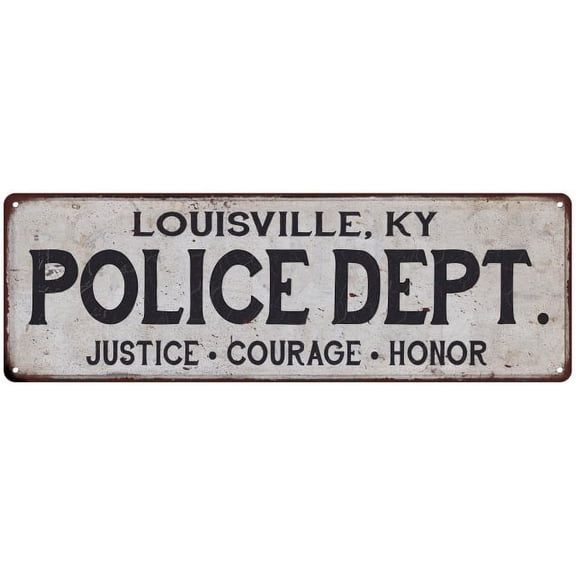 LOUISVILLE, KY POLICE DEPT. Home Decor Metal Sign Gift 6x18 106180012021