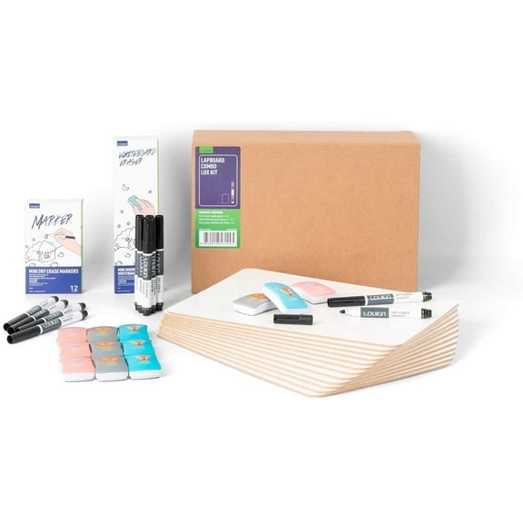 LOUKIN 12 Pack Dry Erase Lapboards, 12 x 9 Inches Double-Sided Small Whiteboard, School Supplies