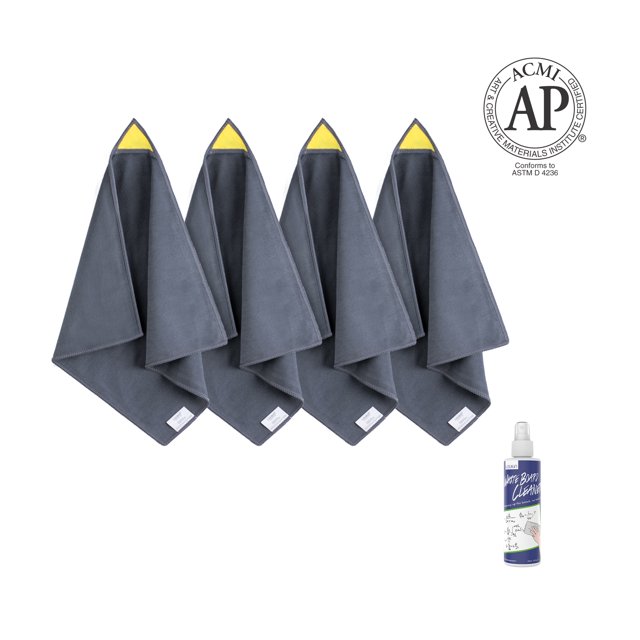 LOUKIN 4pcs Whiteboard Cleaning Cloth, Dry Erase Cleaning