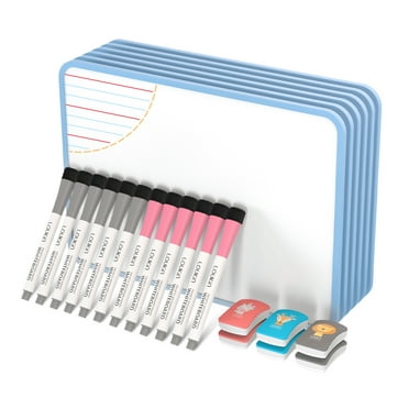LOUKIN 6 Pack Small Dry Erase Lapboard, 9 x 12 inch Double Sided, Mini Magnetic Whiteboard Set