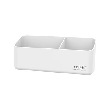 LOUKIN Magnetic and Adhesive Marker Holder, Dry Erase Accessory Tray(White)