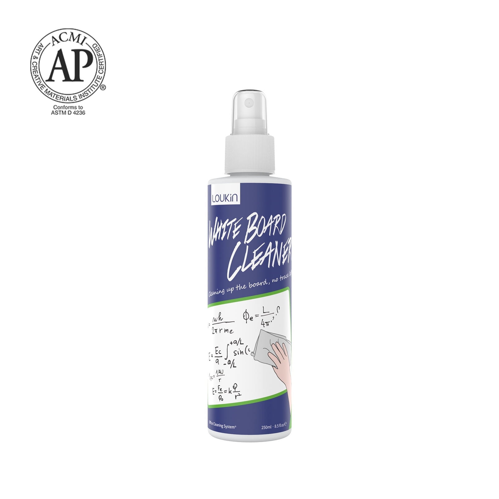 LOUKIN Non-Toxic Dry Erase Spray,Low-Odor Whiteboard Cleaner, 8.5oz