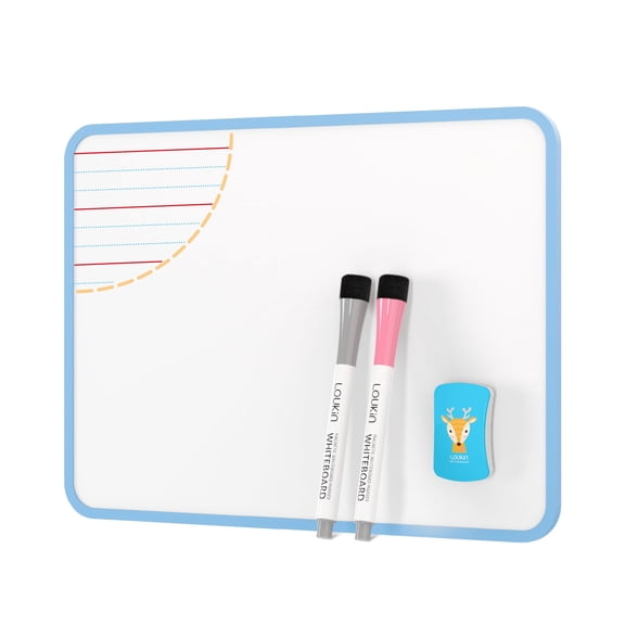 Loukin Small Dry Erase Lapboard, 9 x 12 Inch Double Sided, Mini Magnetic Whiteboard Set