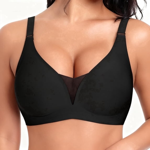 LOUMILEO Smooth Wireless Bras for Women Push Up Bras Full Coverage Comfort No Underwire Supportive Bra