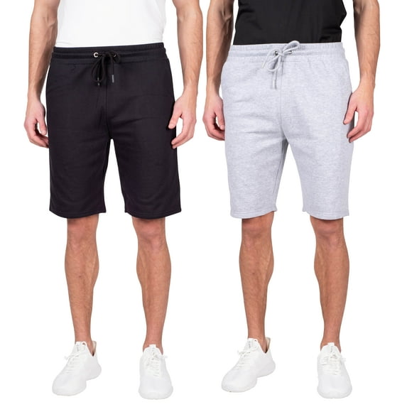 LOUNGEHERO Fleece Short 2pk Black and Heather Grey XL