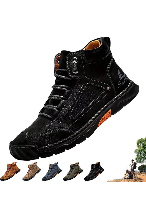 Cryonessa Men's Waterproof Leather Boots - Handmade Comfort Shoes with Arch Support, Wide Toe Box, Lightweight & Breathable for Outdoor, Work, and Casual Wear