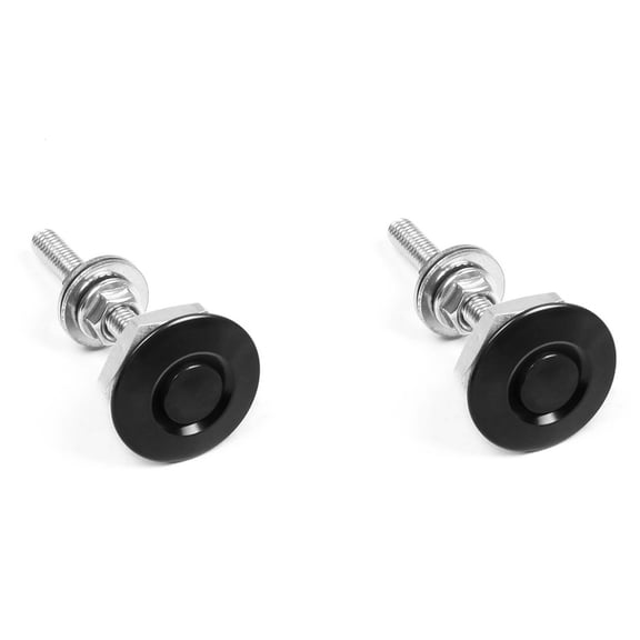LOUVEROLA 2pcs Push Button Quick Release Hood Pins Bonnet Lock Clip Latch Bumper Universal-Black