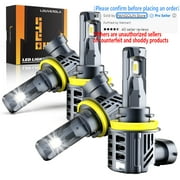 LOUVEROLA 4 Pack H11 LED Headlight Bulbs, 20000 Lumen 600% Super Brighter H8 H9 H11 7035 Led Lights Halogen Replacement with Fan, 6500K Cool White, Plug and Play