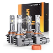 LOUVEROLA 9005 9006 LED Headlight Bulbs Set, 9005/HB3 9006/HB4 600% Brighter LED Fog Lights, 160W 6500K Cool White Halogen Replacement with Fan, Plug and Play, Pack of 4
