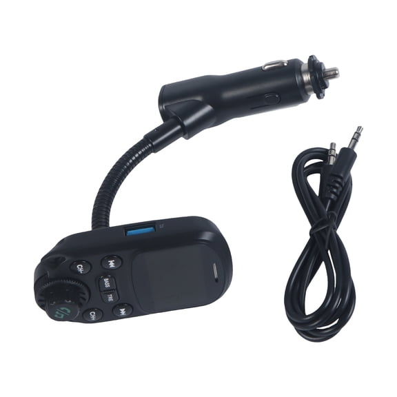 LOUVEROLA Car Bluetooth FM Transmitter Radio, Wireless MP3 Adapter with Hands-Free Calling and 3-Port Charger - New