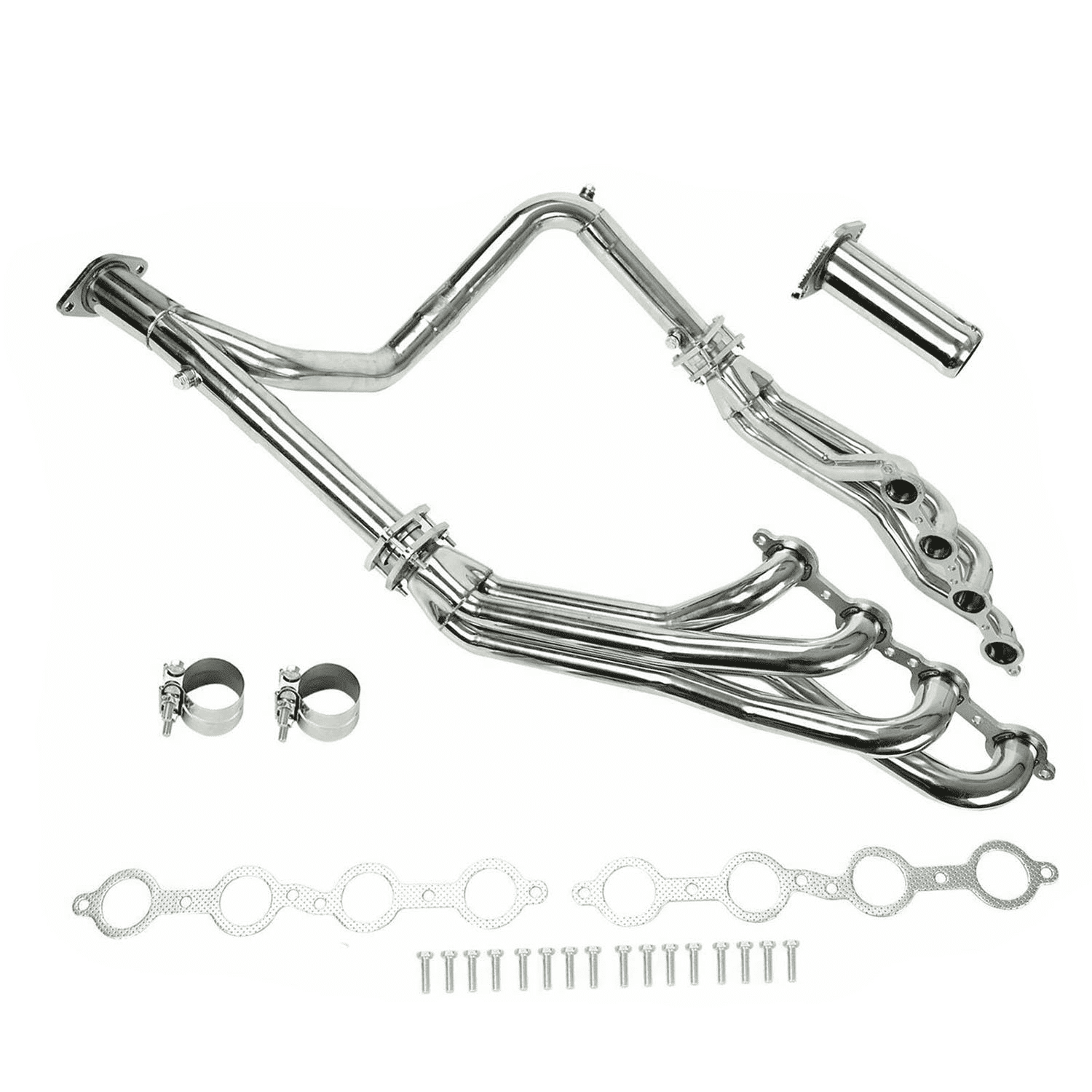 Walamrt Header LOUVEROLA Long Tube Stainless Steel Headers with Y-Pipe – For Chevy GMC ...