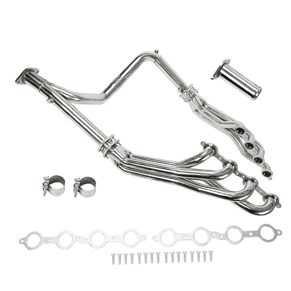 LOUVEROLA Long Tube Stainless Steel Headers with Y-Pipe For Chevy GMC 4.8L / 5.3L / 6.0L 2004-2013 MT001006