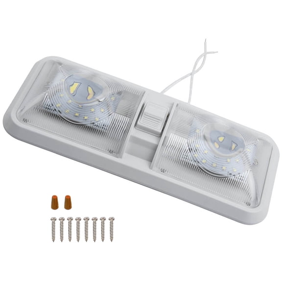 LOUVEROLA RV LED Light 12V 800lm 6000-6500K Ceiling Light Camper Trailer Marine Double Dome Light 48 LEDs Lamps For Cars Wholesale