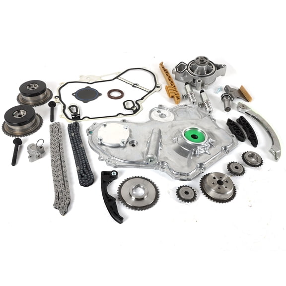 LOUVEROLA Timing Chain Kit VCT Selenoid Actuator Gear Water Pump Fit GM 2.2L 2.4L Ecotec