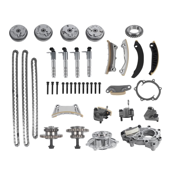 LOUVEROLA Timing kit + VVT sprocket + oil pump + water pump + VVT solenoid valve for 2008-2016 BUICK ENCLAVE 3.6L 9