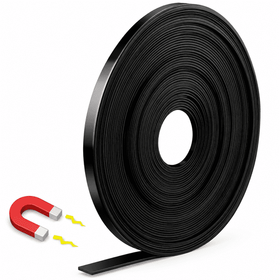LOVARIA 1 Pack Magnetic Tape Roll Thin Strips 1/5" X 33 Ft Whiteboard Magnet Tape Line Graphic Divider Magnetic Border Marking Line for Classroom Office Art Accessories (Black)