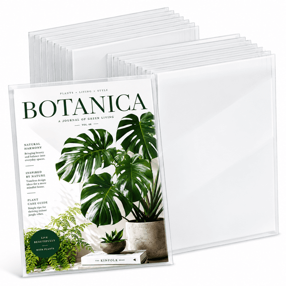 LOVARIA 100 Pack Resealable Magazine Protectors for Collectors,Crystal Clear Self Sealing Magazine Sleeves Storage Protection for Documents Photos Art Prints Drawings Storage,9.25 X 11.42 Inches