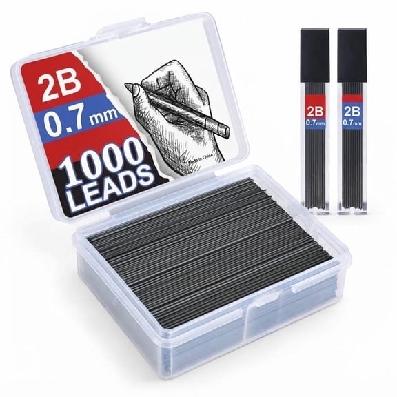 LOVARIA 1000 Pieces 0.7Mm Lead Refills Graphite Mechanical Pencil Lead - Strong 2B, Break-Resistant for Smooth Writing & Drawing, Compatible with Most 0.7Mm Mechanical Pencils(Length 6Cm)