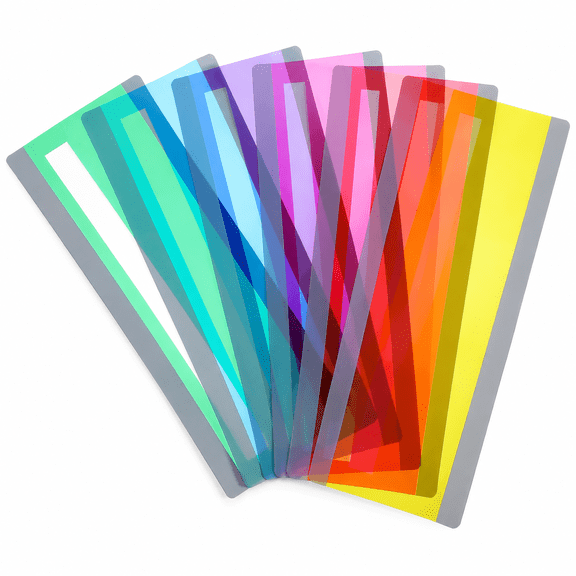 LOVARIA 12 Pcs Guided Reading Strips, Line Readers Highlighter for Reading, Colored High Contrast Dyslexia-Reading Tools for Home, Study Office Use