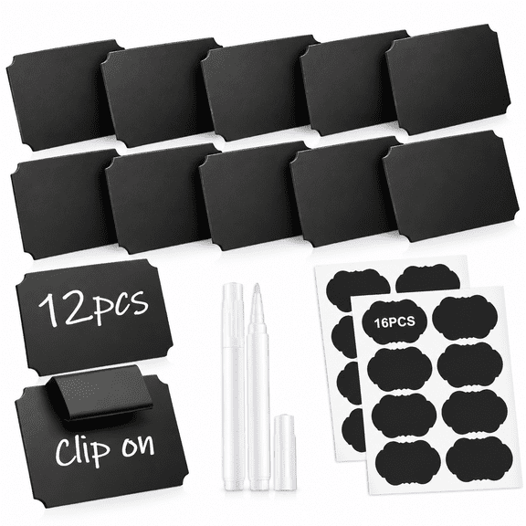 LOVARIA 12Pcs Basket Labels,Premium Bin Basket Labels Clip On,Pantry Basket Labels Tags for Storage Bins Fabric Cubes Wicker Organization 12Pcs Clip on Labels for Storage Bins