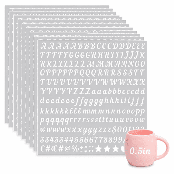 Sticker Cursive Name LOVARIA 2000 Pieces 10 Sheets Vinyl Letter Stickers Small,1/2 Inch ...