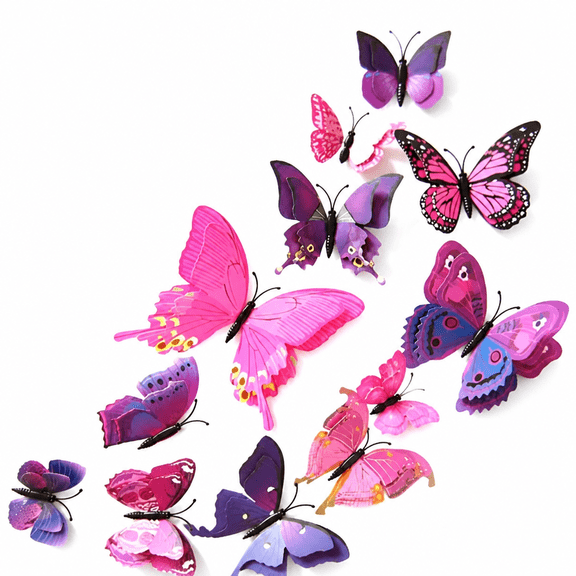 LOVARIA 2026 New 3D Butterfly Wall Decals&Stickers (12 Pack) for Home Decor, Bedroom, Living Room, Kids' Rooms, Nurseries, Party Decorations, Wall Accents.