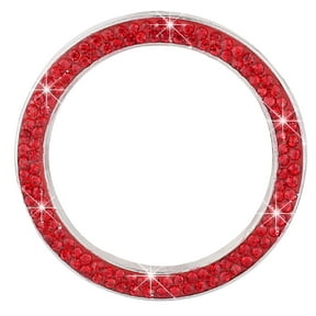 LOVARIA 2026 New Car Bling Ring 2Pcs Car Ignition Button Ring Sticker Engine Start Stop Button Ring Decal Crystal Bling Rhinestone Car Decor Accessories (Red)