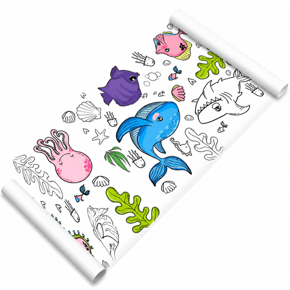 LOVARIA 2026 New Kids Coloring Tablecloth Children Graffiti Scroll Clear Print Children Graffiti Coloring Poster Animals Drawing Tablecloth for Parent Child Activities