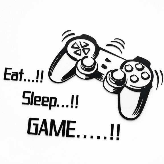 LOVARIA 2026 New Removable Gamer Controller Wall Decal,Eat Sleep Game Diy Wall Stickers for Kids Boys Bedroom for Playroom, Living Room, Game Room Home Decoration