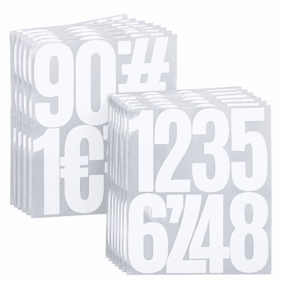 LOVARIA 5 Inch Vinyl Number Stickers,Self-Adhesive Large Numbers 0-9 Sticker for Mailbox,House Nummber,Inventory Classification and Marks,8 Sheets White