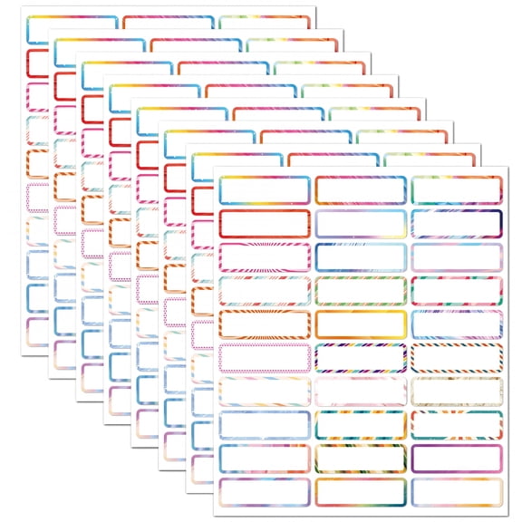 LOVARIA 8Pcs Waterproof Name Stickers Handwritten Water Cup Stickers Name Date Labels for Daycare Baby Bottles Assorted Colors,Household Stickers