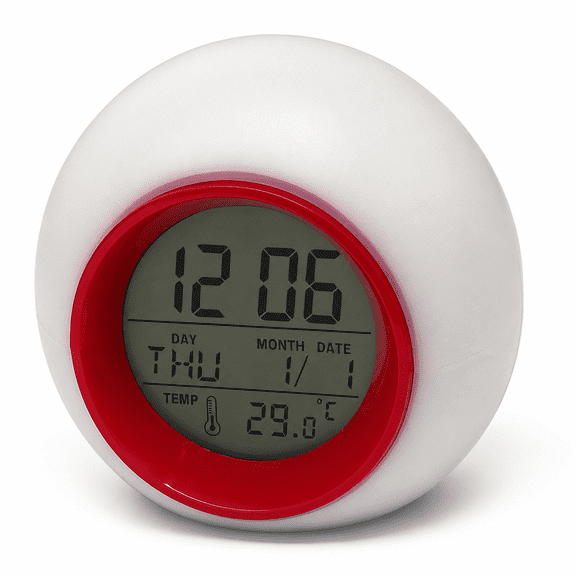 LOVARIA Alarm Clock,Calming Nature Sounds Alarm Clock for Kids,Fun Seven-Color Backlight Bedside Clock with Smart Temperature Sensor