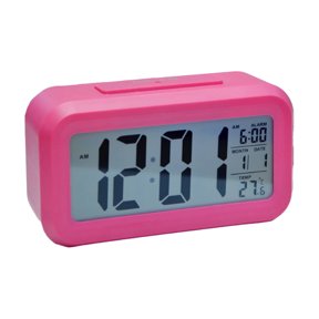 LOVARIA Alarm Clock,Clear Temperature Display Digital Clock,Adjustable Ambient Light Bedside Clock with Snooze Function