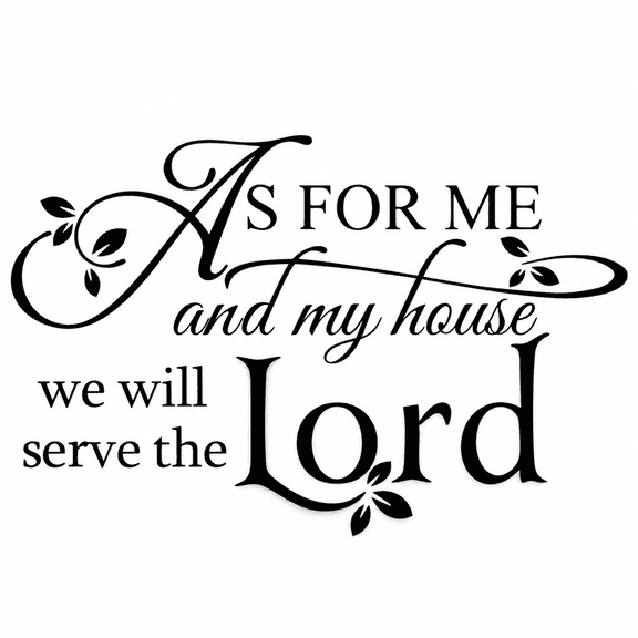 LOVARIA As for Me And My House We Will Serve The Lord Vinyl Decal Sticker Bible Verse Christian Wall Quote Home Decor Bible Verse Stickers