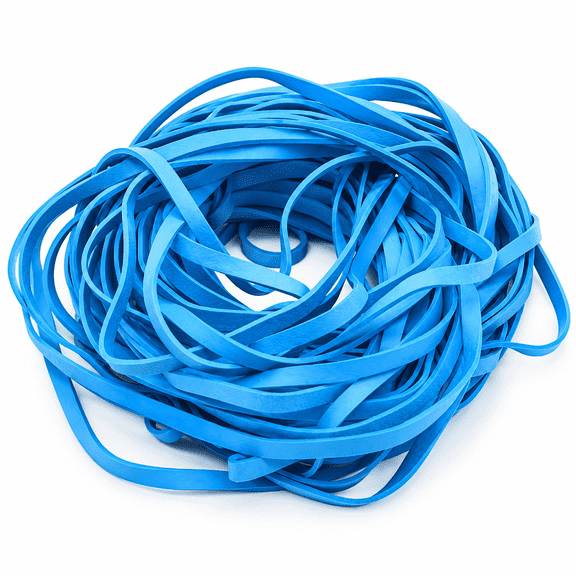 LOVARIA Garbage Trash Can Rubber Bands Blue Large Size 17" Inch Rubberbands for Kitchen Compactor Tote Bin 55-65 Gallon for 95,96-100 Gal Toter. Oversize Big bag liner holder