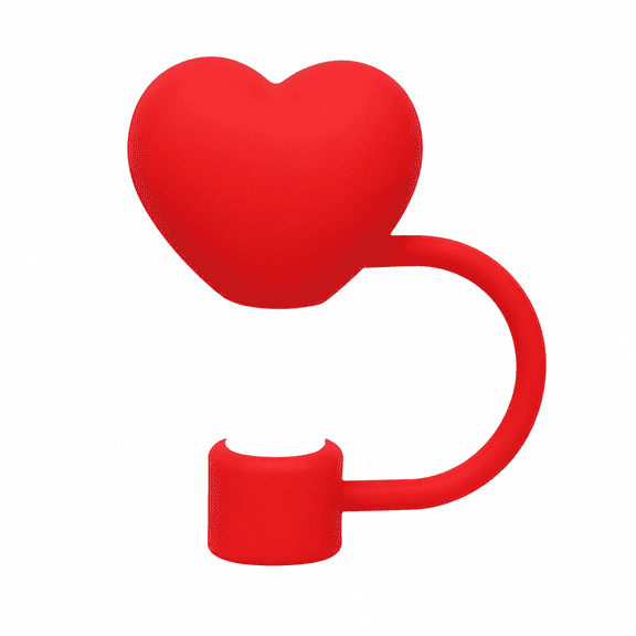 LOVARIA Straw Toppers,Romantic Heart-Shaped Straw Covers for 10mm Straws,Food-Grade Silicone Straw Covers,Perfect Dustproof & Leak-Proof Straw Caps
