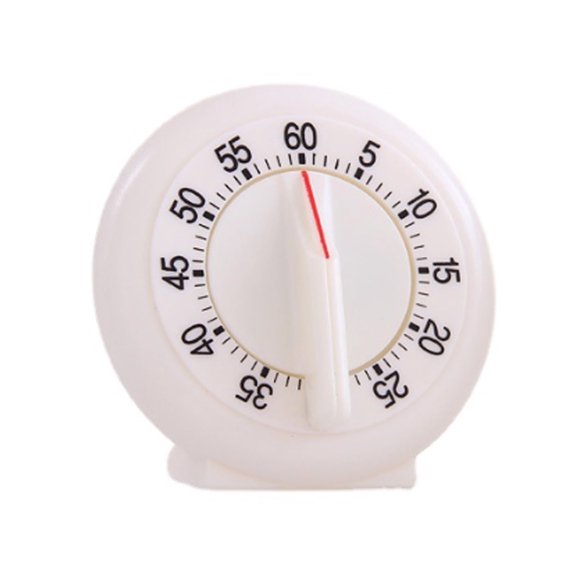 LOVARIA Timer No Battery Required Kitchen Timer Loud Sound 60 Minutes Kitchen Timers for Cooking White