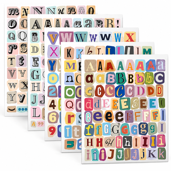 LOVARIA Vintage Scrapbook Stickers,25 Sheets Letters Stickers,1900+ Self Adhesive Small Vinyl Letter Stickers for Scrapbooking Supplies Junk Journal Journaling Laptop Water Bottle