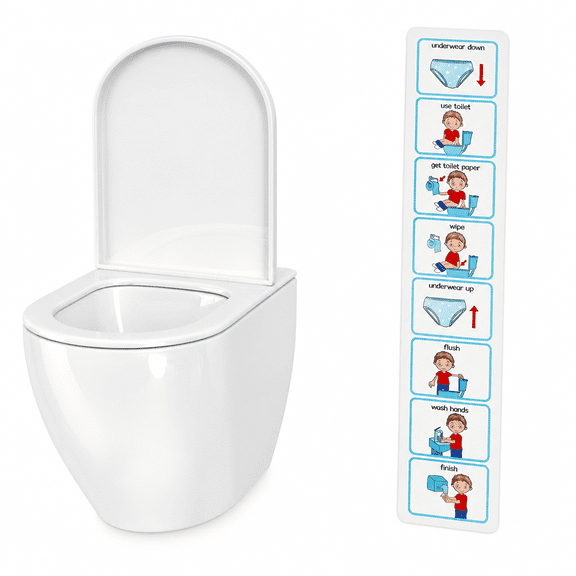 LOVARIA Visual Schedule Toilet Training Chart Picture Communication Symbols Potty Chart Visual Wall Planner for Home Children