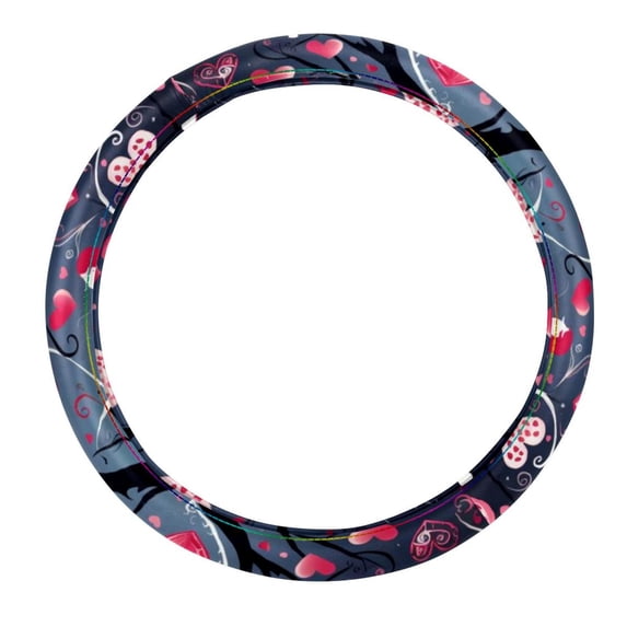 LOVE 14.5 Inch Printing PVC Leather Auto Accessories Steering Wheel Covers, Car Wheel Cover, Car Wheel Covers