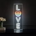 thumbnail image 1 of LOVE 8" X 24" Contemporary Glam Acrylic Box USB Operated LED Neon Light, White/Rainbow, 1 of 7