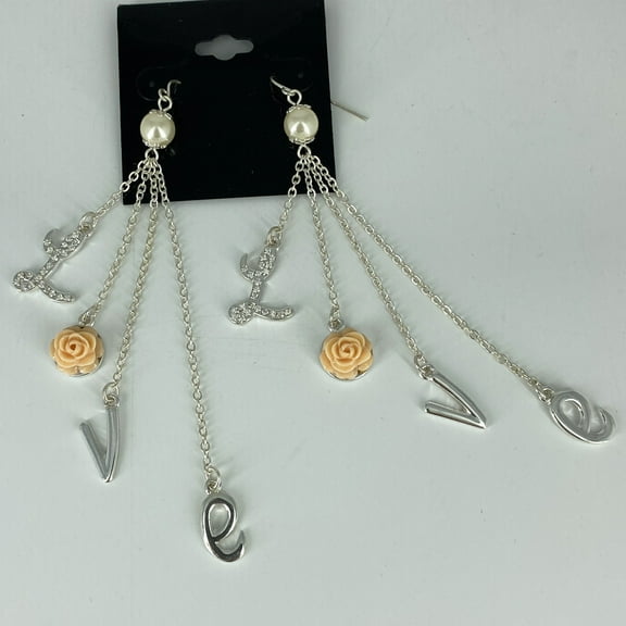 LOVE Alphabet Earrings with Diamonds Earring Pearls Rose Diamonds Costumes Jewelry for Women