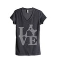 thumbnail image 1 of LOVE Bernese Mountain Dog Women's Fashion Relaxed V-Neck T-Shirt Tee Charcoal Grey X-Large, 1 of 3