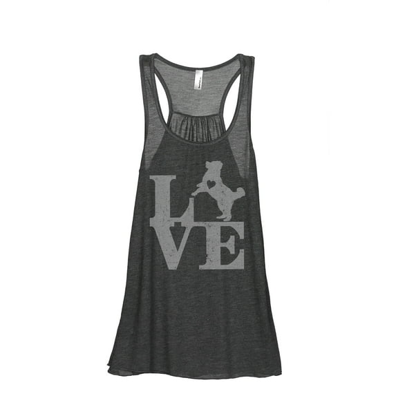 LOVE Bernese Mountain Dog Women's Fashion Sleeveless Flowy Racerback Workout Yoga Tank Top Charcoal Grey Small