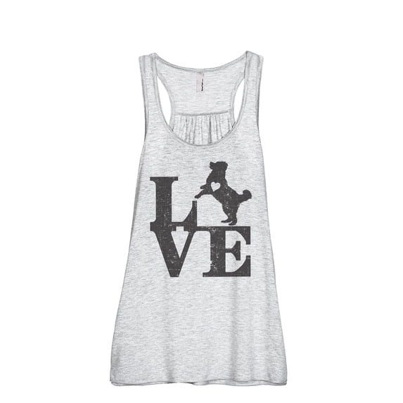 LOVE Bernese Mountain Dog Women's Fashion Sleeveless Flowy Racerback Workout Yoga Tank Top Sport Grey 2X-Large