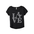 thumbnail image 1 of LOVE Bernese Mountain Dog Women's Fashion Slouchy Dolman T-Shirt Tee Heather Black 3X-Large, 1 of 3