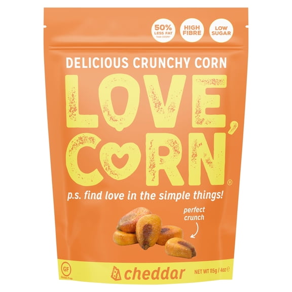LOVE CORN Cheddar 115g, Imported from Britain