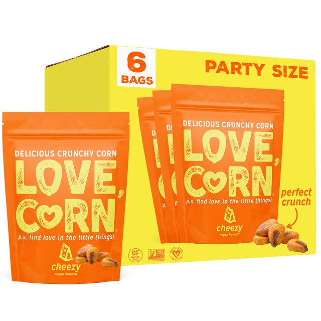 LOVE CORN Cheezy 4oz x 6 bags Delicious Crunchy Corn Healthy Family