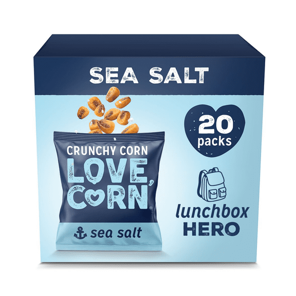LOVE CORN Sea Salt 0.7oz x 20 bags - Delicious Crunchy Corn - Healthy Family Snacks - Gluten Free, Kosher, NON-GMO - Alternative for Chips, Nuts, Crackers & Pretzels